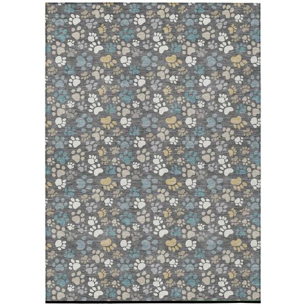 Chantille Machine Washable Indoor/Outdoor Abstract ACN3061 Gray 8 ft. x 10 ft. Area Rug