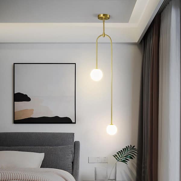 ZHLWIN Home Light 40-Watt 2-Lights Gold Modern Pendant Light