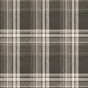 Saranac Dark Brown Flannel Dark Brown Wallpaper Sample