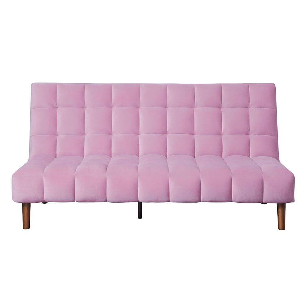 pink leather futon