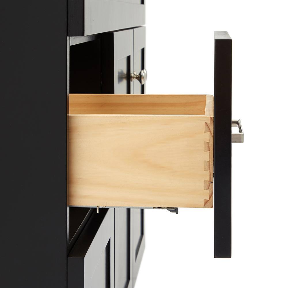 Hamlet 36" Black Solid Wood Freestanding Vanity Cabinet