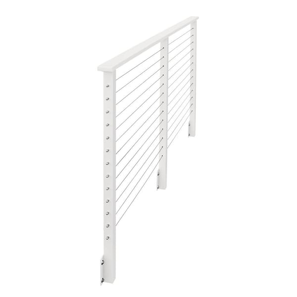 24 ft. x 42 in. White Deck Cable Railing, Face Mount