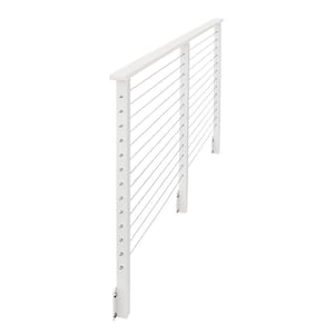 32 ft. x 42 in. White Deck Cable Railing, Face Mount