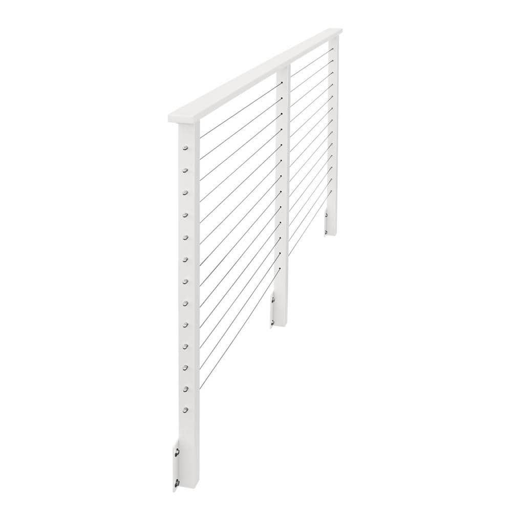 CityPost 70 ft. x 42 in. White Deck Cable Railing, Face Mount CP-70-W-D ...