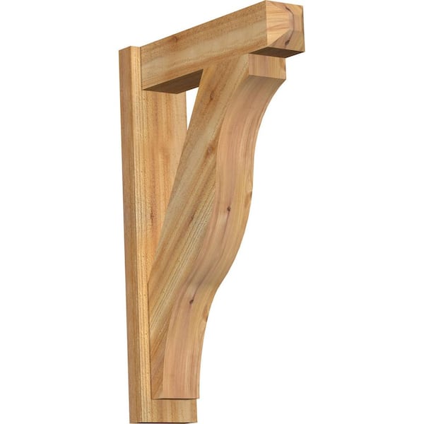 Ekena Millwork 6 in. x 34 in. x 22 in. Western Red Cedar Fuston Craftsman Rough Sawn Outlooker