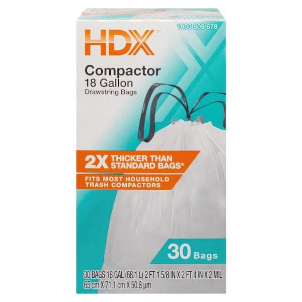 HDX 13 Gallon White Fresh Scent Drawstring Trash Bags (50-Count)  HDX13GDSFRESH50 - The Home Depot