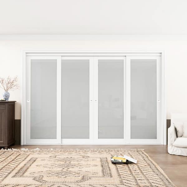 EH PUERTA 120 in. x 80 in. 1-Lite Tempered Frosted Glass White