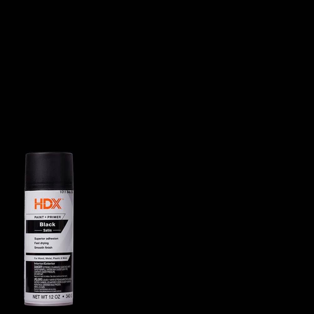 HDX 12 oz. Paint and Primer Satin Black Spray Paint 680032-3 - The