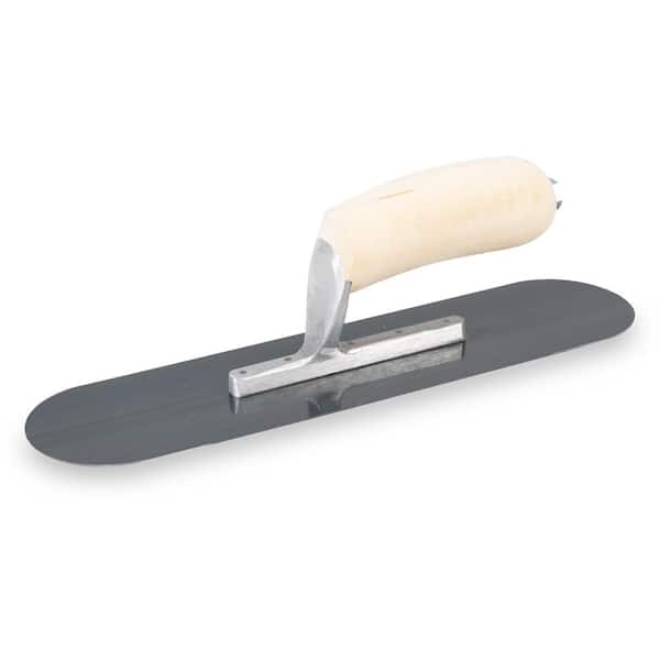 MARSHALLTOWN 12 in. x 3 in. Blue Steel Pool Trowel - Wood Handle