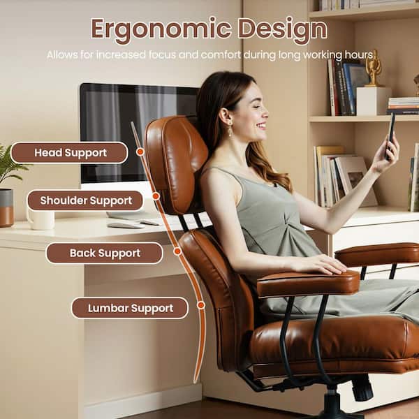 Allwex Aro PU Fabric Swivel Ergonomic Office Task Chair in Light