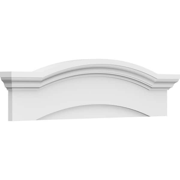 Ekena Millwork 40 in. W x 10-1/2 in. H x 2-3/4 in. P Eyebrow Signature Urethane Pediment, Primed Tan
