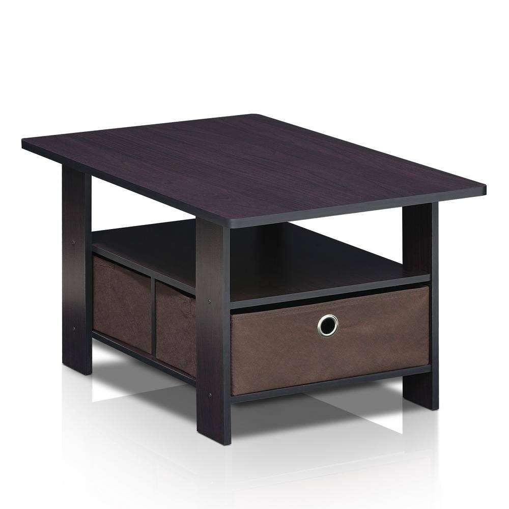 Andrey Dark Walnut Rectangular Coffee Table with Storage Bin