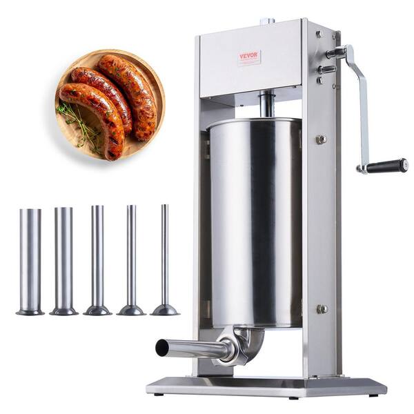 VEVOR Manual Sausage Stuffer 15 l Vertical Sausage Machine Made of Food-Grade 304 Stainless Stee for Home, Commercial