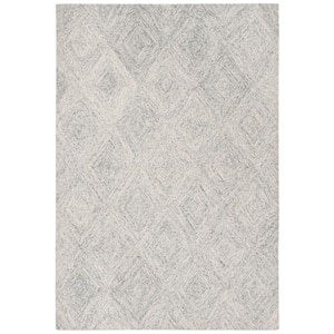 Abstract Silver 5 ft. x 8 ft. Geometric Area Rug