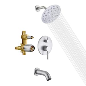 1-Handle 1-Spray Tub and Shower Faucet 1.8 GPM in Brushed Nickel (Valve Included)