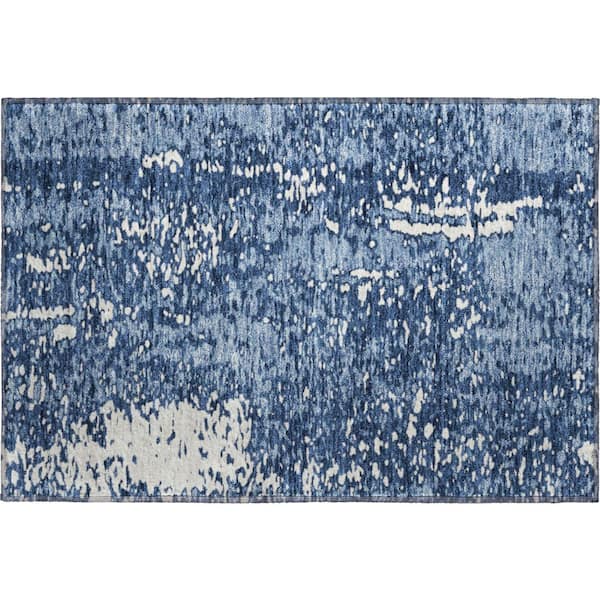 Addison Rugs Mayfield Premium Machine Washable Abstract AMF949 Denim 1 ft. 8 in. x 2 ft. 6 in. Area Rug