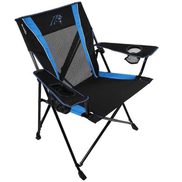 ITOPFOX Premium Pro Football Carolina Panthers Black and Blue Polyester Camping Chair with Cup Holder