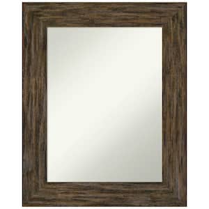 Fencepost Brown 25 in. H x 31 in. W Wood Framed Non-Beveled Bathroom Vanity Mirror in Brown