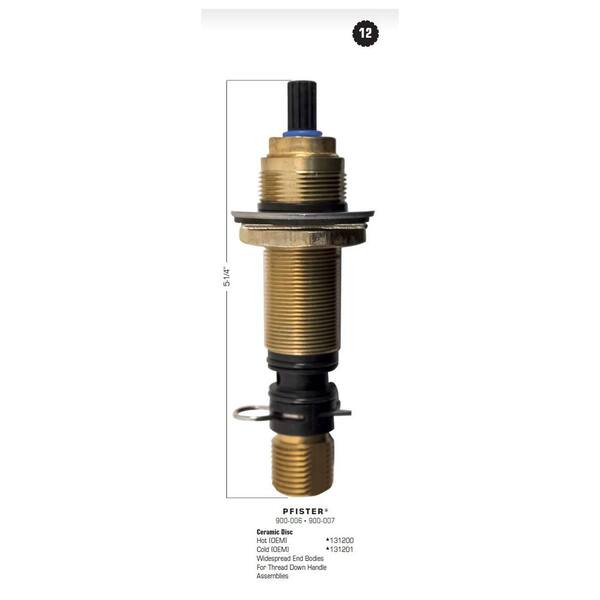 Pfister 900-006 5-1/4 in. Hot Valve Assembly for Widespread