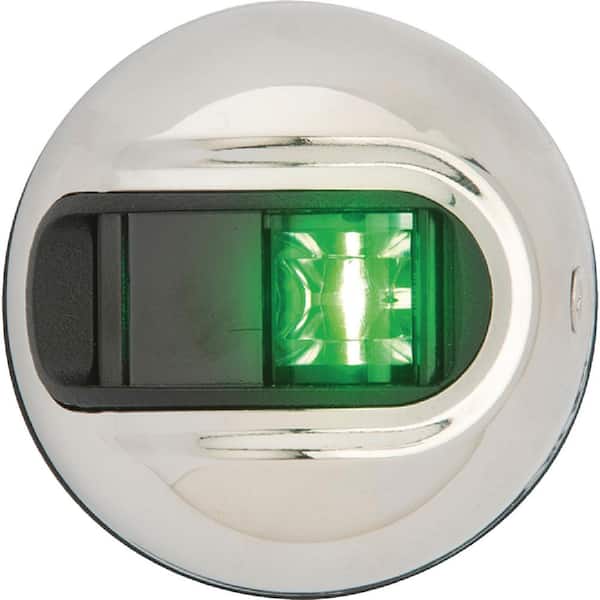 Attwood LightArmor LED Vertical Surface Mount Starboard Side Light, Round