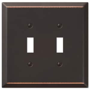 Oversized 2 Gang Toggle Steel Wall Plate - Aged Bronze