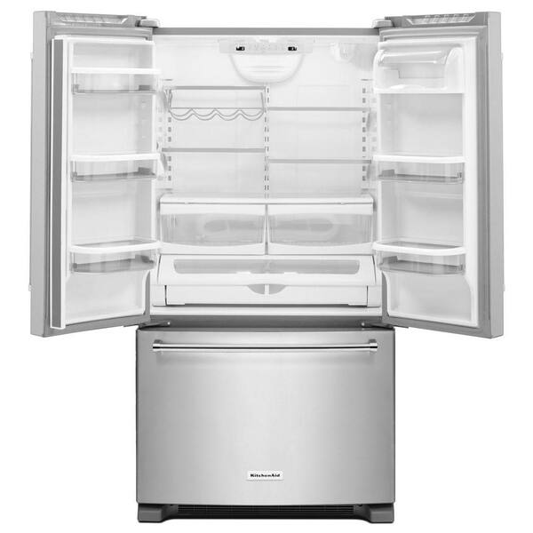 Kitchenaid 20 Cu Ft French Door Refrigerator In Stainless Steel Counter Depth Krfc300ess The Home Depot