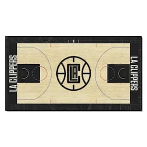 NBA - Los Angeles Clippers Tan 2 ft. x 4 ft. Indoor Basketball Court Runner Rug