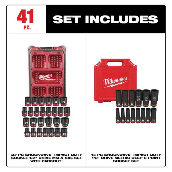 Milwaukee SHOCKWAVE Impact-Duty 1/2 in. Drive Metric & SAE