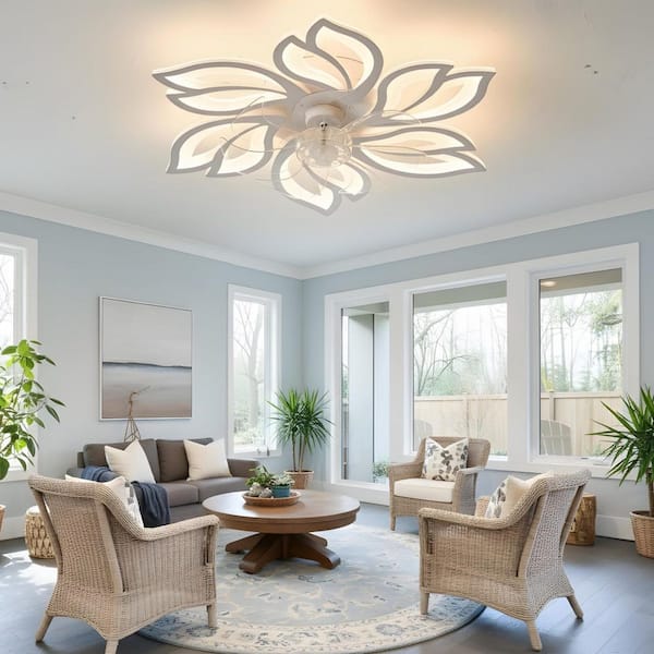 Light Pro 26 in. LED Indoor White Ceiling Fan with Remote Control, Dimmable LED