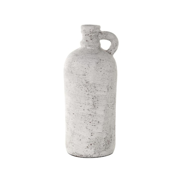 Litton Lane Cream Antique Style Textured Ceramic Decorative Vase