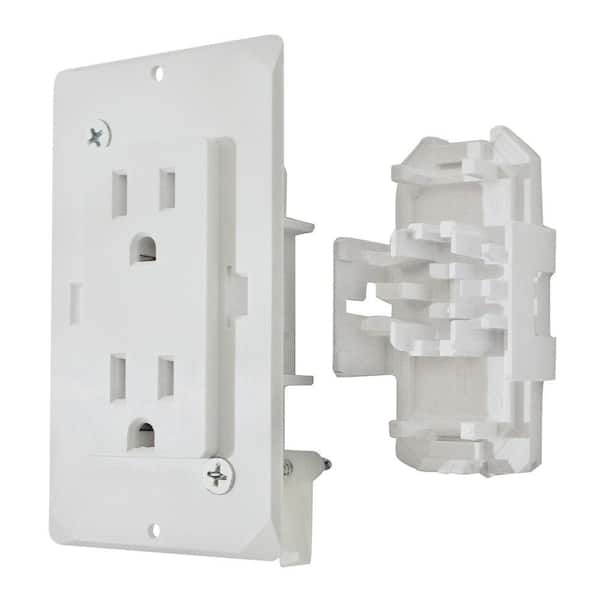 Diamond Group 20 Amp, 125-Volt, White Decor Receptacle with Cover