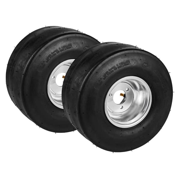 SKYSHALO Go Kart Tires and Rims, Hub-Rim Fit Bolt Pattern 1.57 in., 11 x 6-5 in. Go Kart Wheels, 2-Pack Rear Wheels