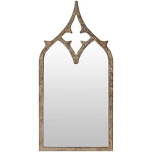 Large Rectangle Pewter Art Deco Mirror (46 in. H x 23 in. W)