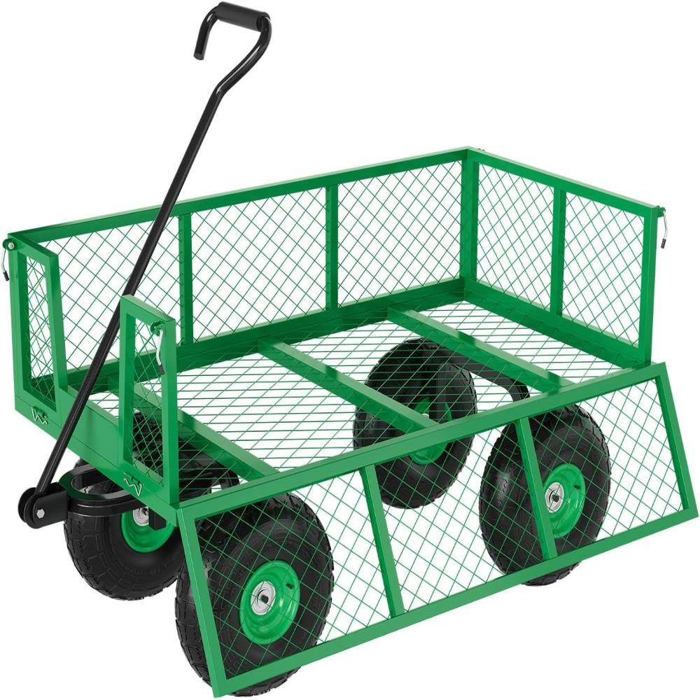 Garden Cart Utility Wagon Heavy Duty Steel, 900 LBS Capacity Pull-Behind Yard Wagon with Removable Sides & Swivel Handle price history on PriceWatchPro
