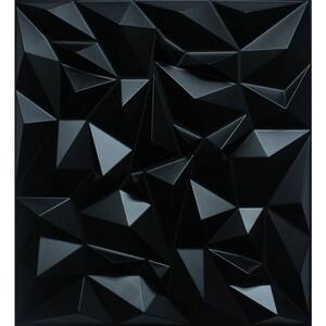 Falkirk Ross 2/25 in. x 19.7 in. x 19.7 in. Black PVC Diamond 3D Decorative Wall Panel 10-Pack