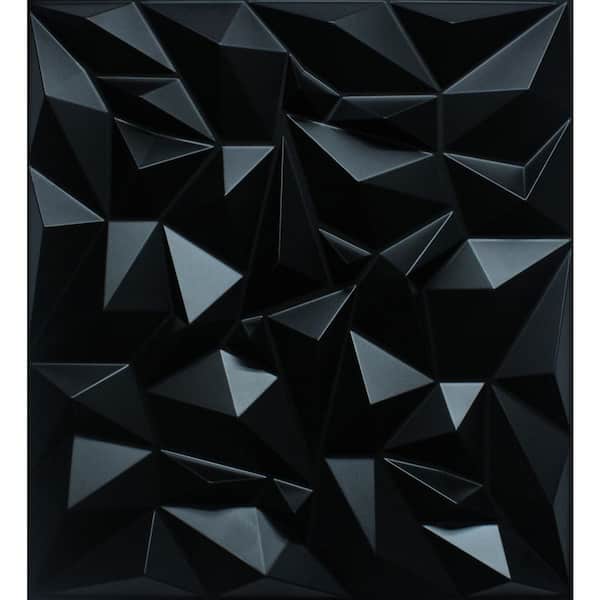 Falkirk Ross 2/25 in. x 19.7 in. x 19.7 in. Black PVC Diamond 3D Decorative Wall Panel