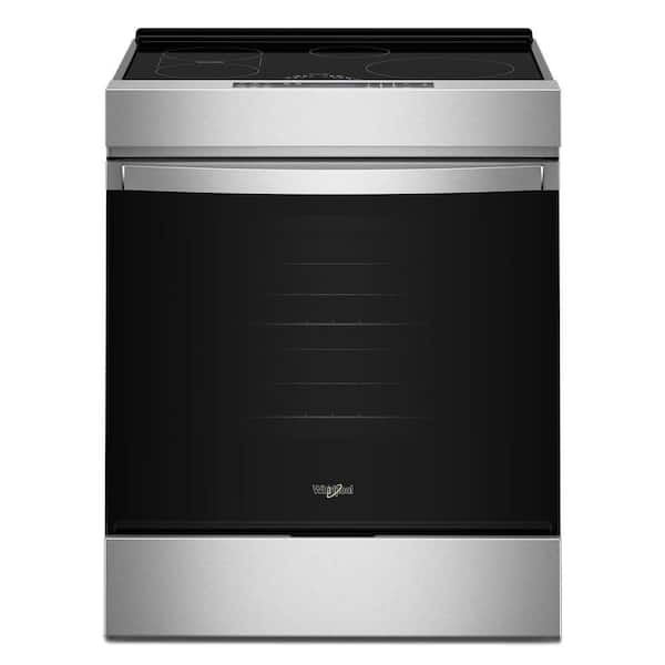 30 in. 4 Burner Elements Induction Slide In Range in AFP Stainless Finish with No Preheat Air Fry