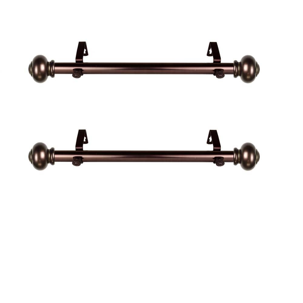 Rotunda 12 in. - 20 in. L Adjustable 1 in. Dia Single Side Window Curtain Rod in Bronze (Set of 2) price history on PriceWatchPro