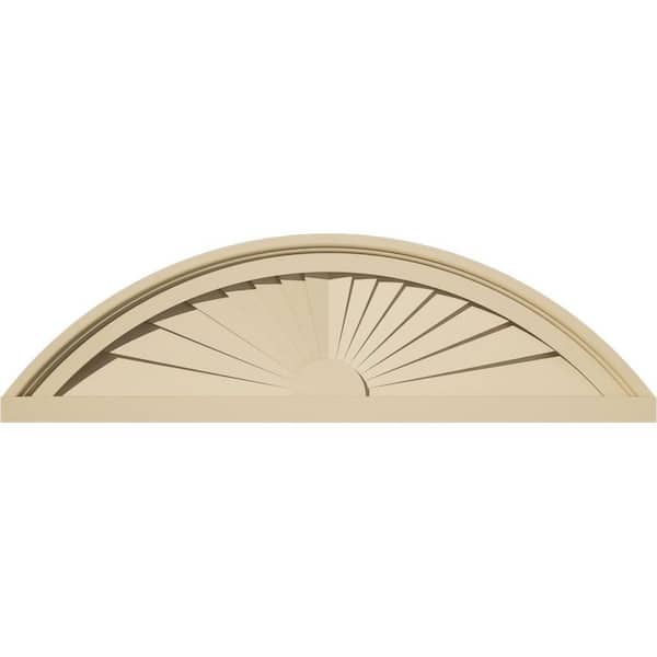 26-in W x 7-1/2-in H x 2-in P Segment Arch Sunburst Signature Urethane Pediment, Primed Tan