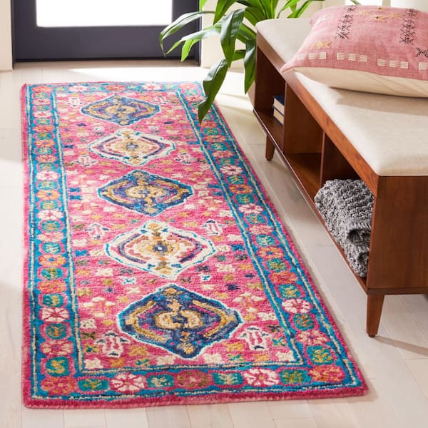 Aspen 2 ft. x 7 ft. Red/Blue Abstract Western Runner Rug