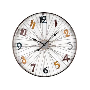 Modern Metal Wall Clock With Coloured Number