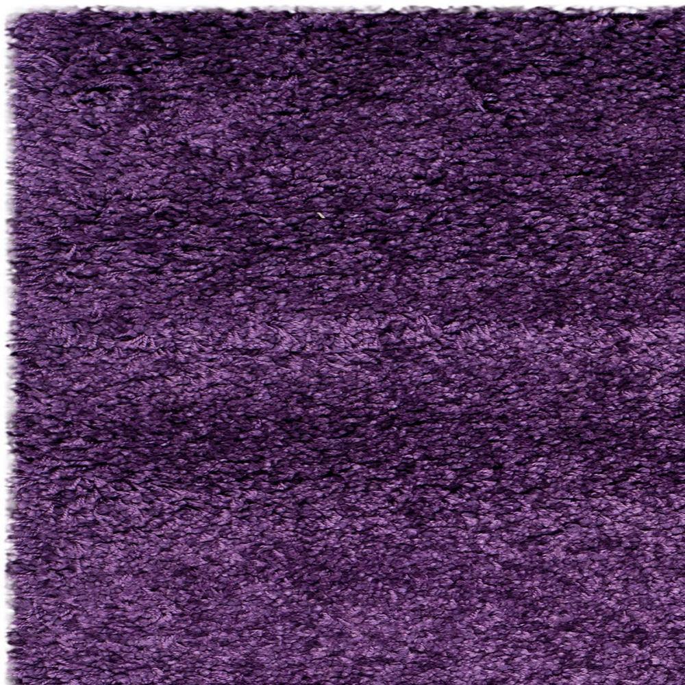 7' Square Purple Shag Synthetic Area Rug