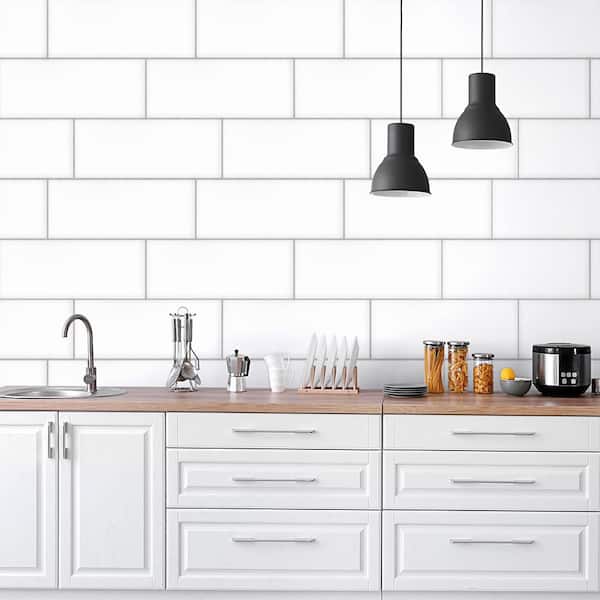 Allegro White 8 in. x 20 in. Glossy Subway Ceramic Wall Tile (10.764 sq. ft./Case)