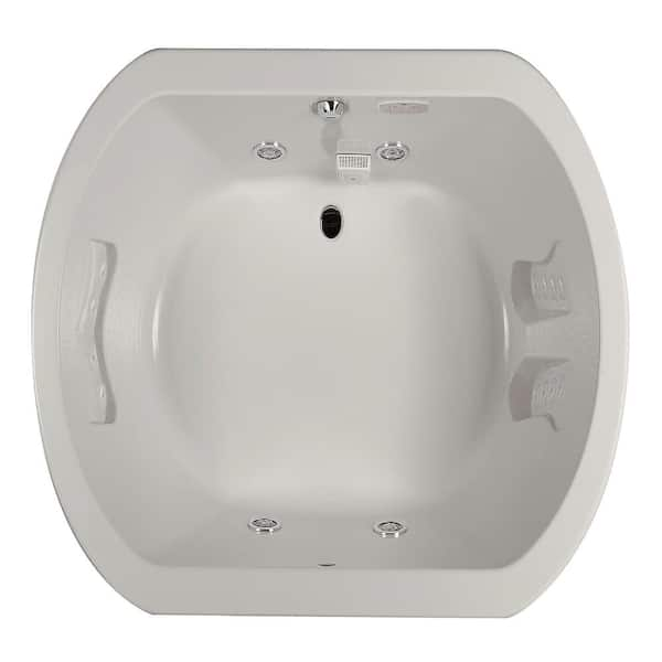 JACUZZI ANZA 72 in. x 42 in. Oval Whirlpool Bathtub with Center Drain ...