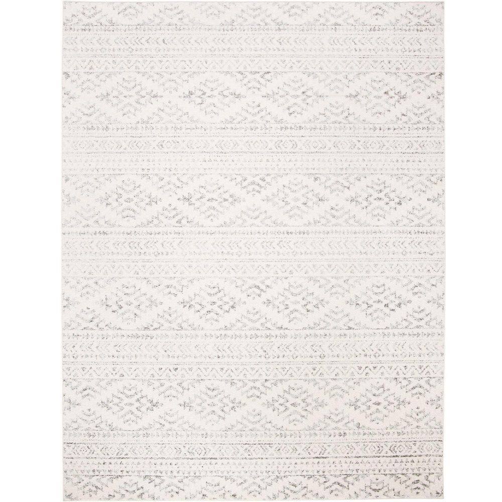 Gray Polypropylene 8 ft. x 10 ft. Geometric Indoor Area Rug