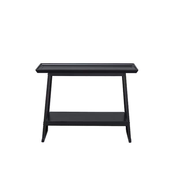 Unbranded 42 in. Black Standard Rectangle Wood Console Table with Storage