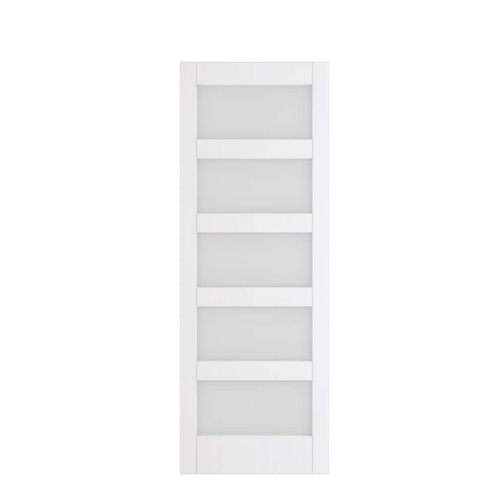 30 in. x 84 in. White, Finished, MDF, frosted glass, 5-Glass Panel Barn Door Slab without Barn Door Hardware price history on PriceWatchPro