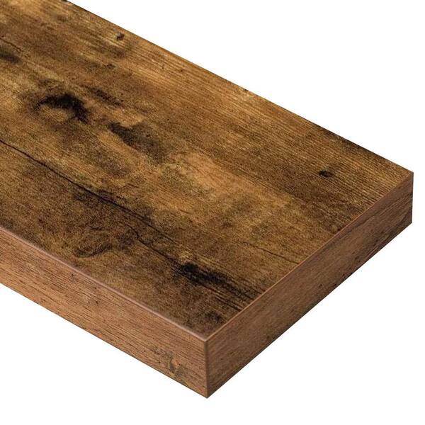 15.7 in. W x 6.7 in. D Rustic Brown Floating Decorative Wall Shelf
