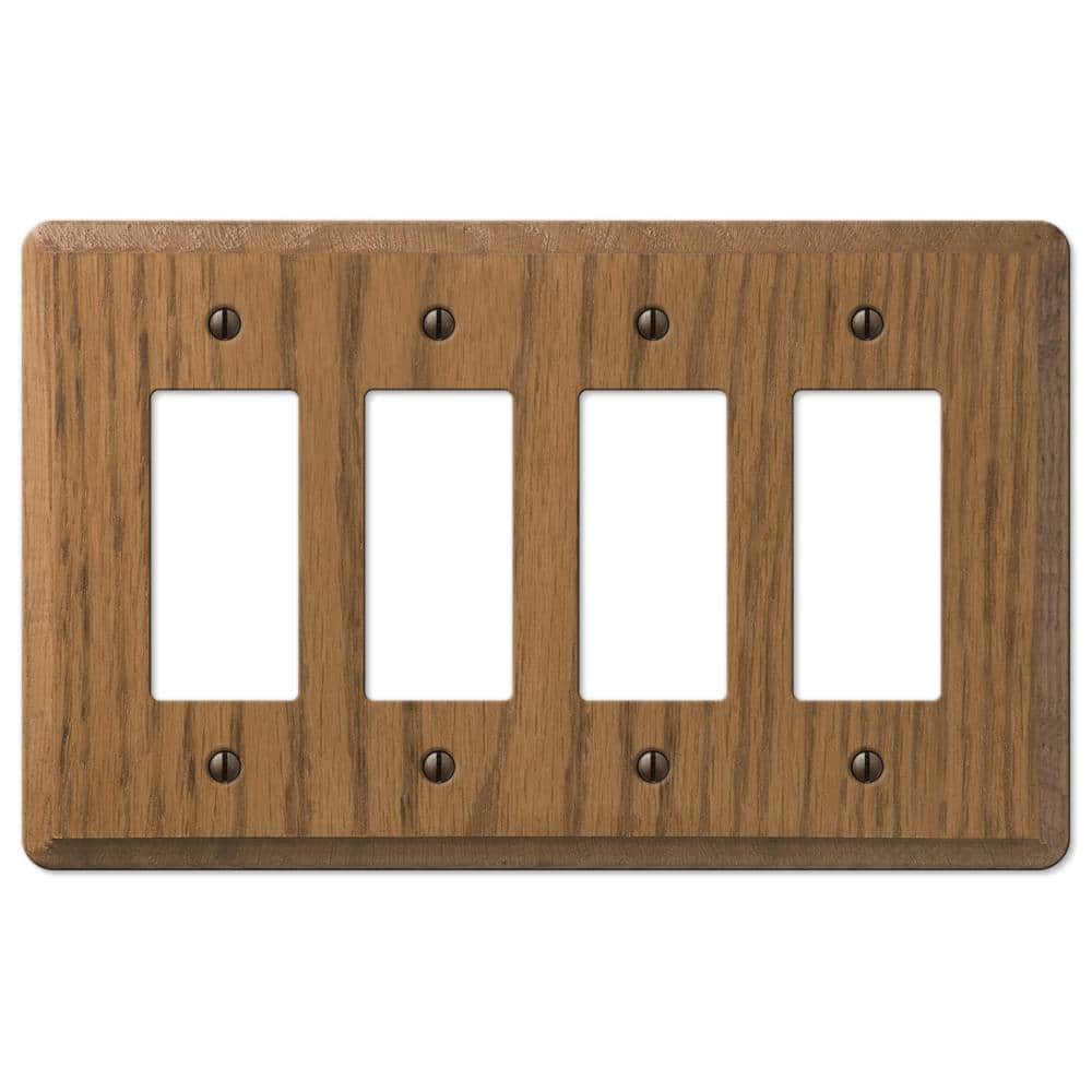 Contemporary 4 Gang Rocker Wood Wall Plate - Medium Oak price history on PriceWatchPro