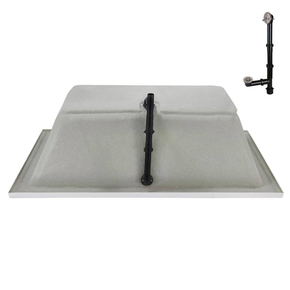 66'' x 34'' Glossy White Acrylic Soaking Drop-In Bathtub